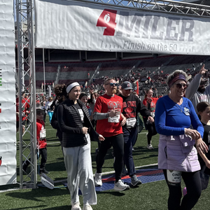 That’s me crossing the finish line of the Ohio State 4-Miler.