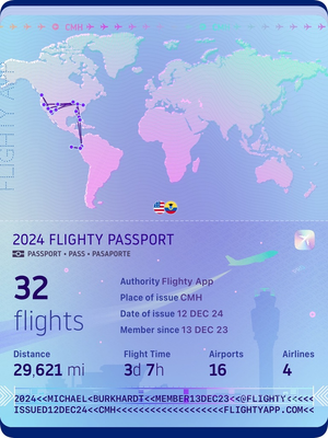 My Flighty Passport for 2024